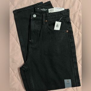 High waisted slouchy straight jeans